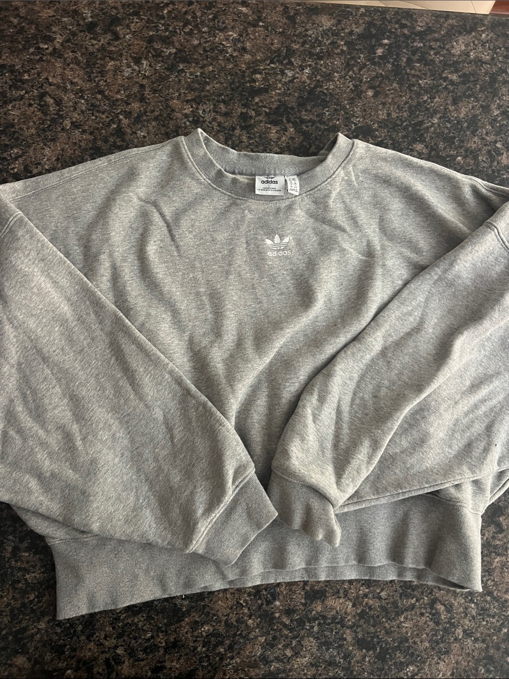 adidas Gray Crewneck Pullover Sweatshirt